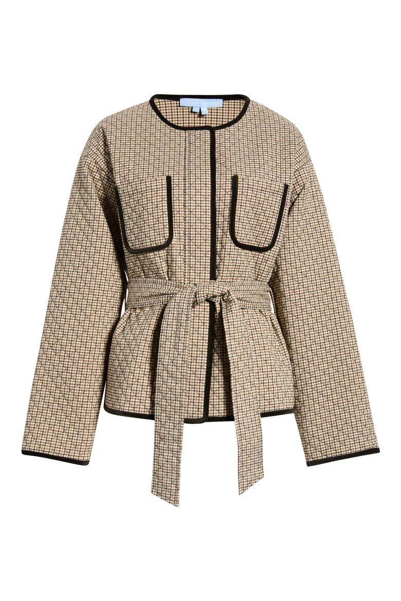 Barrow Quilted Houndstooth Topper Jacket, Alternate, color, CARAMEL HOUNDSTOOTH