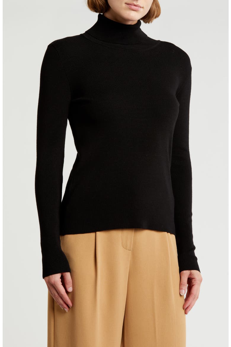 Turtleneck Sweater, Main, color, BLACK