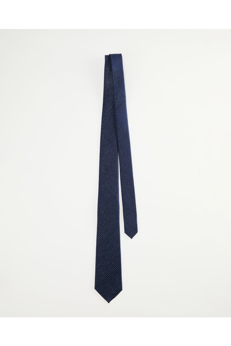 Grid Light Silk Jacquard Tie, Alternate, color, Navy