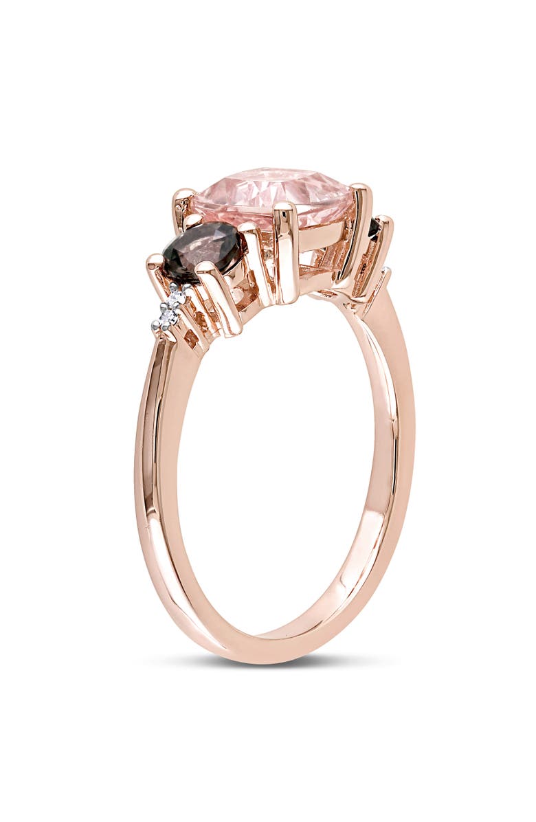 Julianna B. Smokey Quartz & Diamond 3-Stone Ring, Alternate, color, Morganite