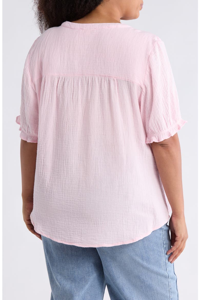Jemma Cotton Gauze Button-Up Shirt, Alternate, color, PALE PINK