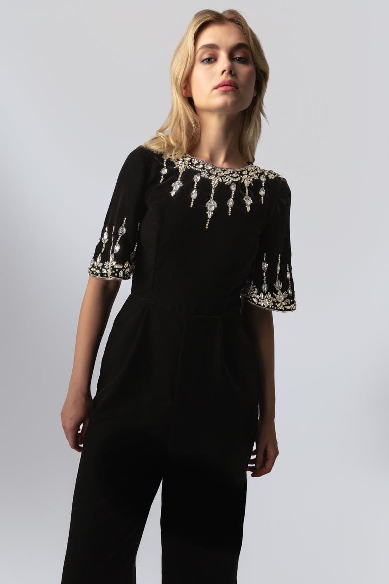 Luna Black Jumpsuit, Alternate, color, Black