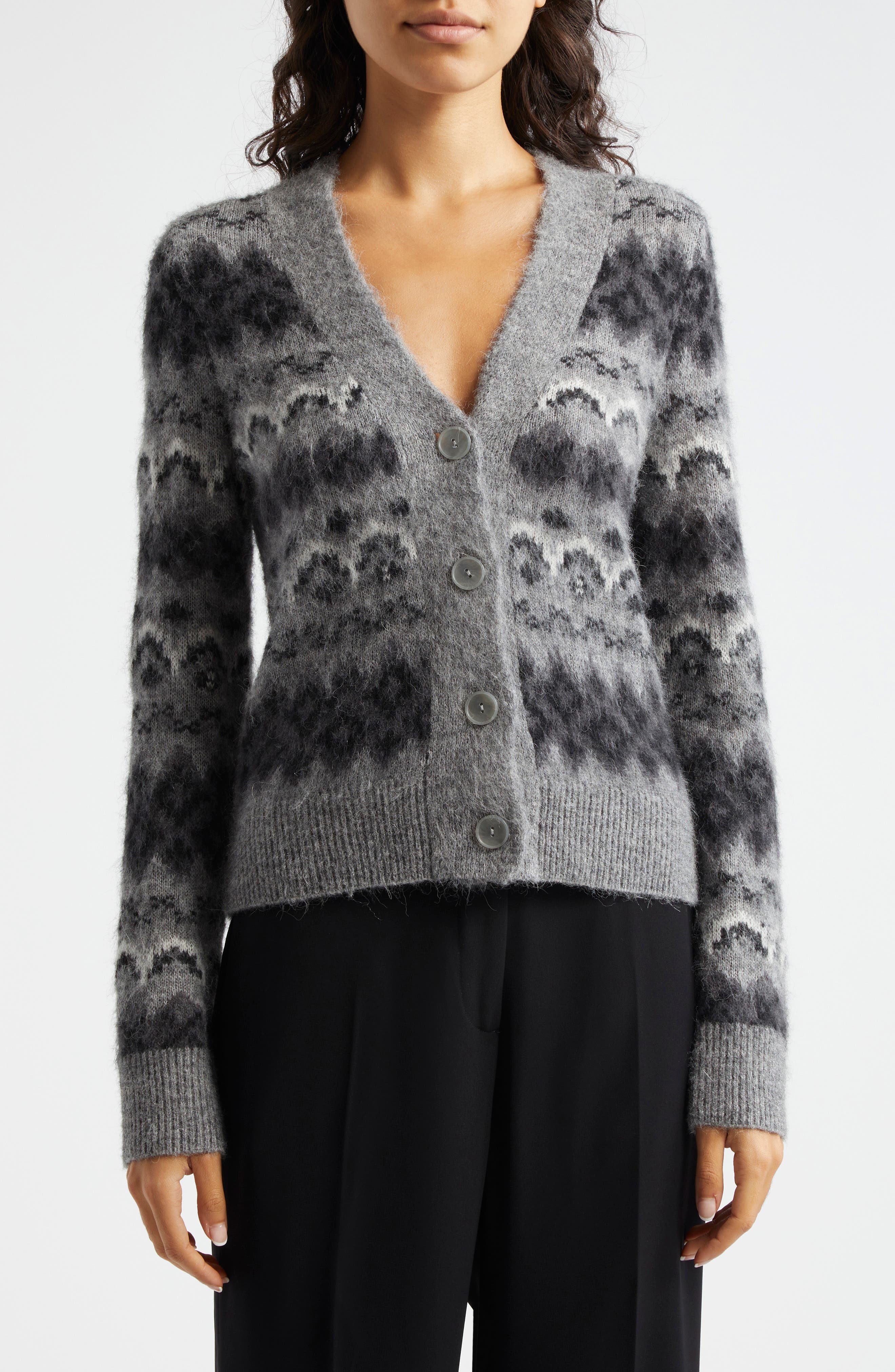 Fair Isle Alpaca Blend V-Neck Cardigan