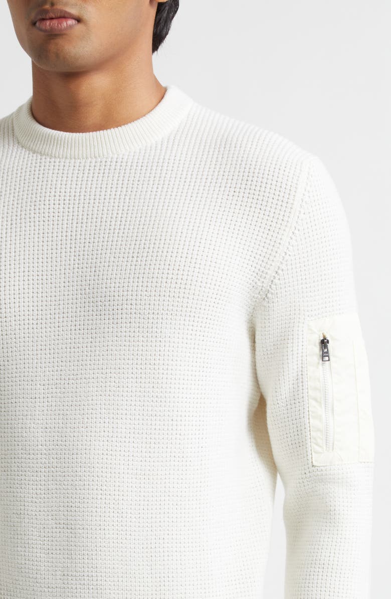 Herno Waffle Stitch Merino Wool Sweater, Alternate, color, White