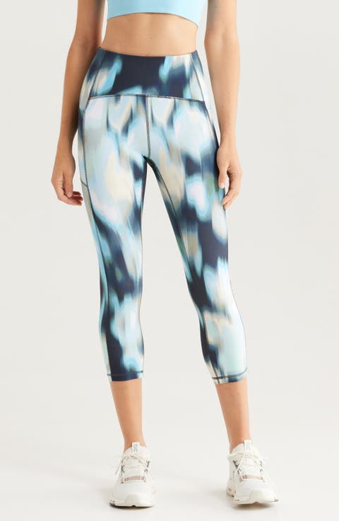 Studio Luxe Print High Waist Pocket Crop Leggings