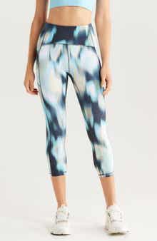 Zella Studio Luxe Print High Waist Pocket Crop Leggings