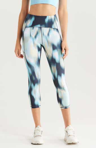 Zella Studio Luxe Print High Waist Pocket Crop Leggings