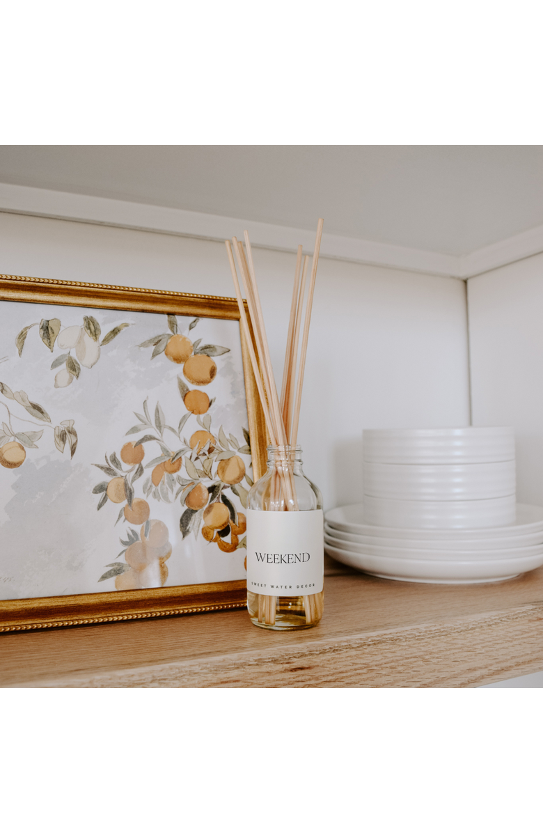 SWEET WATER DECOR Clear Glass Reed Diffuser - Woods & Earthy Scents, Alternate, color, Weekend