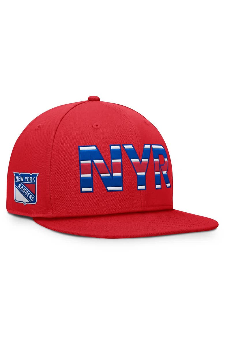 Men's Fanatics Red New York Rangers Authentic Pro Team Rink Snapback Hat, Main, color, Red
