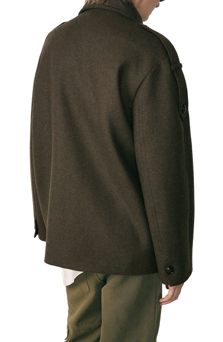 MANGO Double Breasted Coat, Alternate, color, Khaki Brown