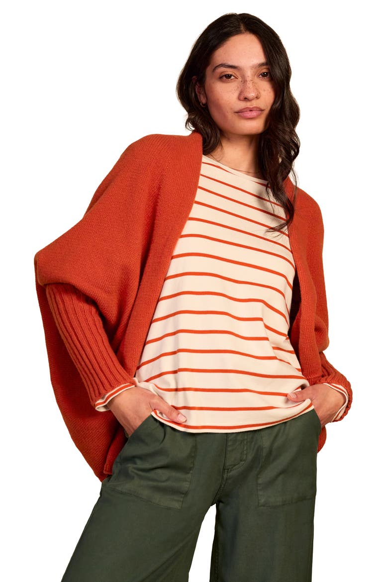 Long Sleeve Cocoon Cardigan, Main, color, Burnt Orange