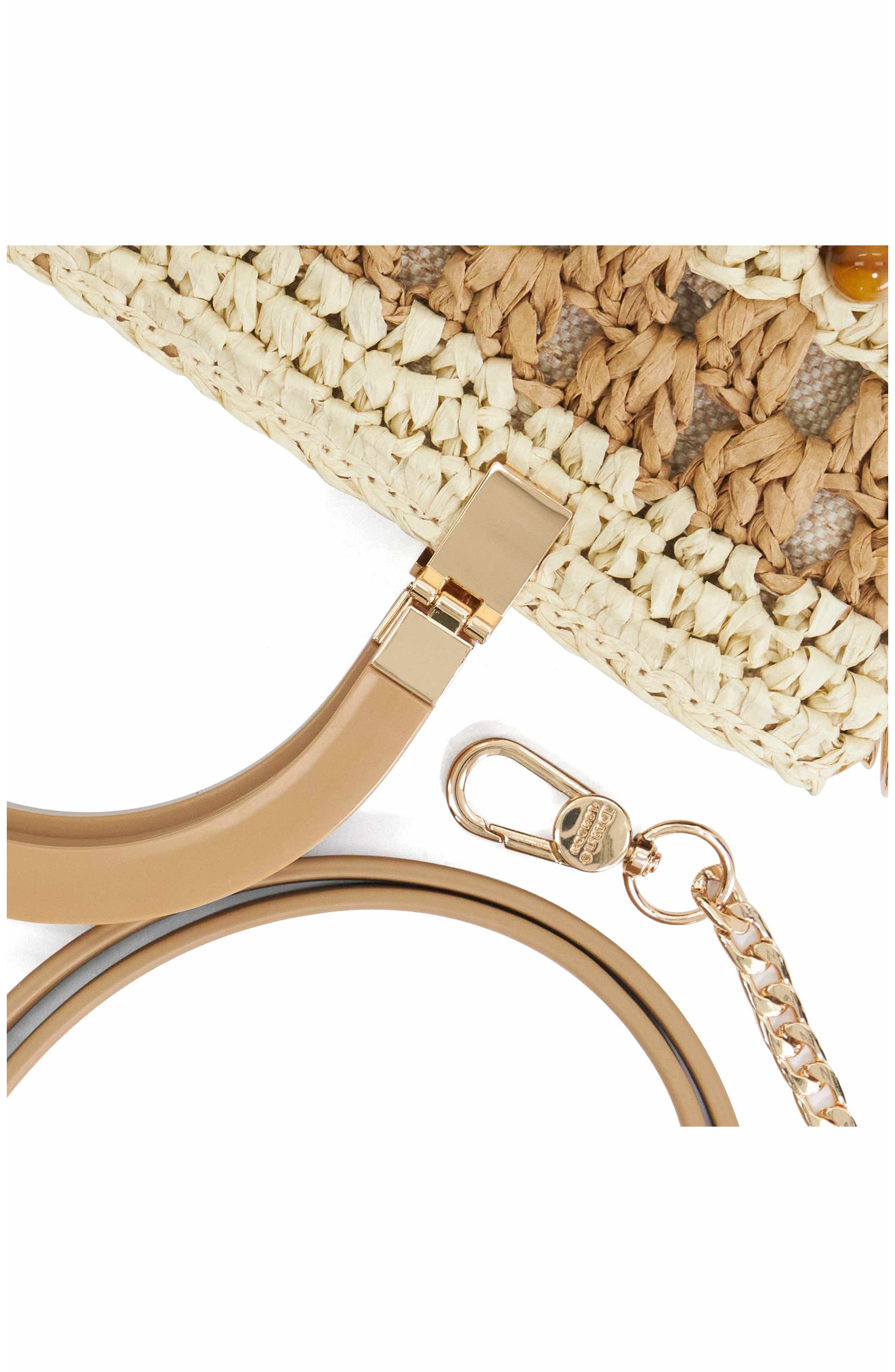 Dune London Dahlia Raffia Bead Detail Tote, Alternate, color, Natural