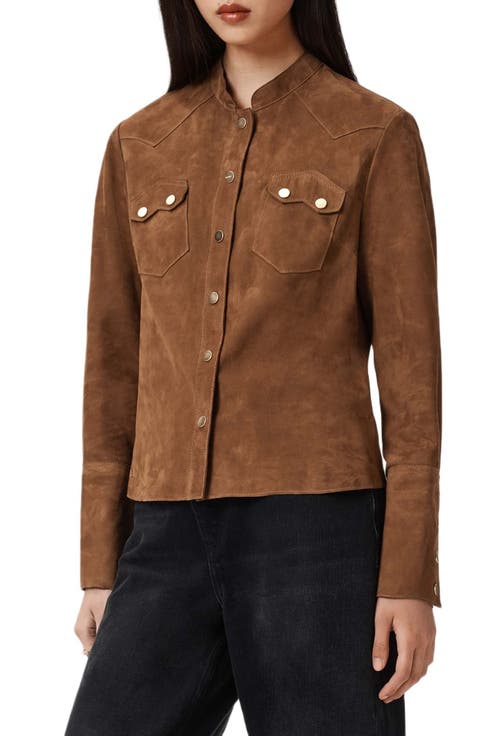 Rock Suede Snap-Up Shirt