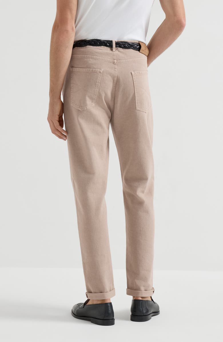 Brunello Cucinelli Garment-dyed denim trousers, Alternate, color, Light Brown