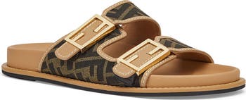 Fendi Feel Busbet Baguette Dual Strap Slide Sandal (Women