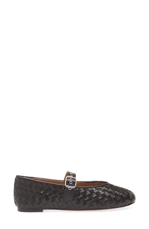 Shop Madewell The Remy Woven Mary Jane Flat In Dark Carob