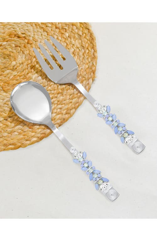 Tiramisu Moons Aura Constellation Embellished 2-piece Salad Serving Set In Blue