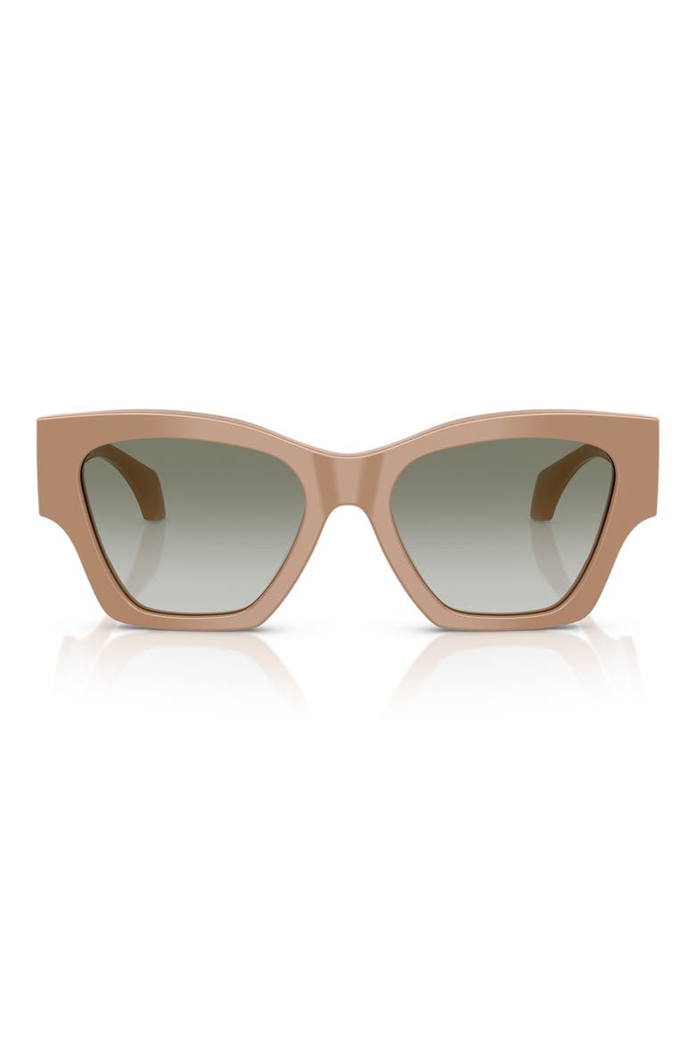 53mm Square Sunglasses, Main, color, SOLID CAMEL/ GREEN GRADIENT