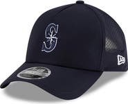 New Era Men's New Era Navy Seattle Mariners 2026 Batting Practice Apex 9FORTY Adjustable Trucker Hat