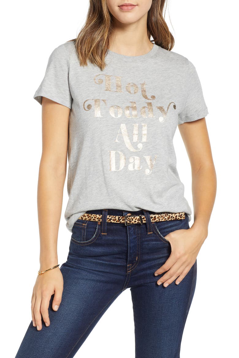 Short Sleeve Graphic Tee, Main, color, GREY- GOLD HOT TODDY