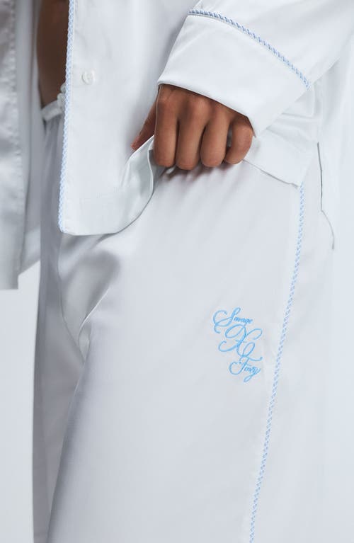 Savage X Fenty Ever After Satin Sleep Pants In Hazy White