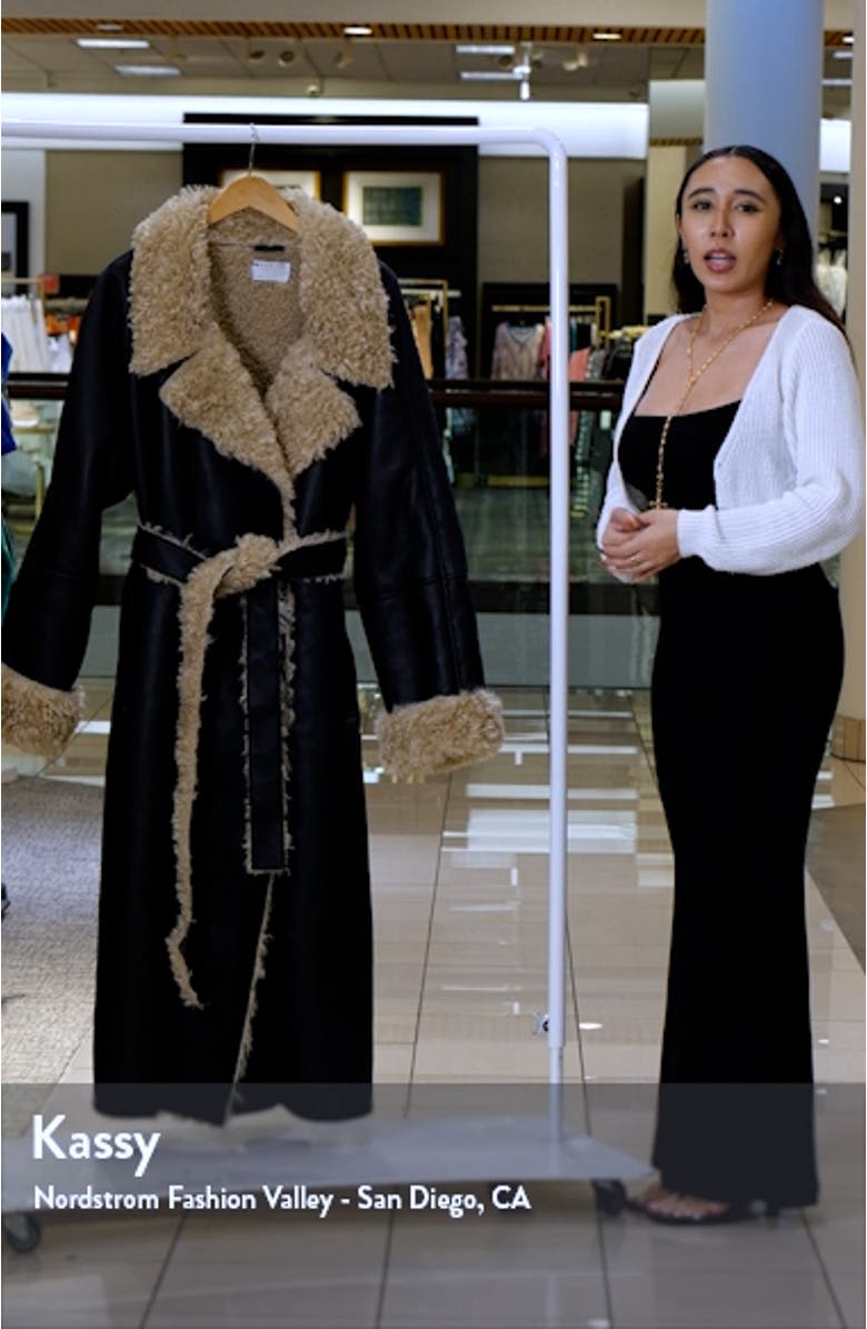Curve Faux Shearling Trench Coat, sales video thumbnail