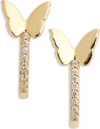 Argento Vivo Sterling Silver Butterfly Hoop Earrings