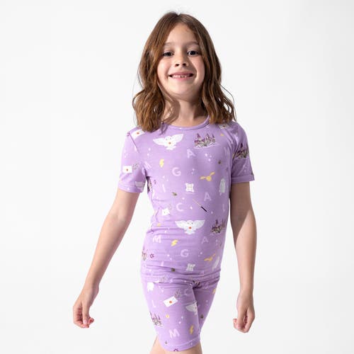 Bellabu Bear Kids Unisex Hedwig's Magical Mail 2-piece Short Sleeve & Shorts Pajama Set In Purple