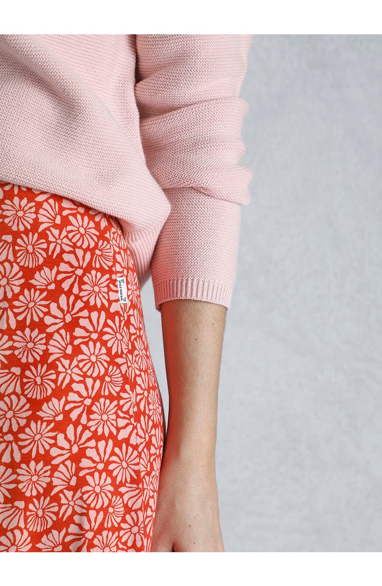 Weird Fish Romaro Printed Jersey Midi Skirt, Alternate, color, Crimson