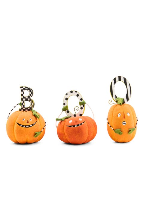 Patience Brewster Boo Pumpkin Ornaments