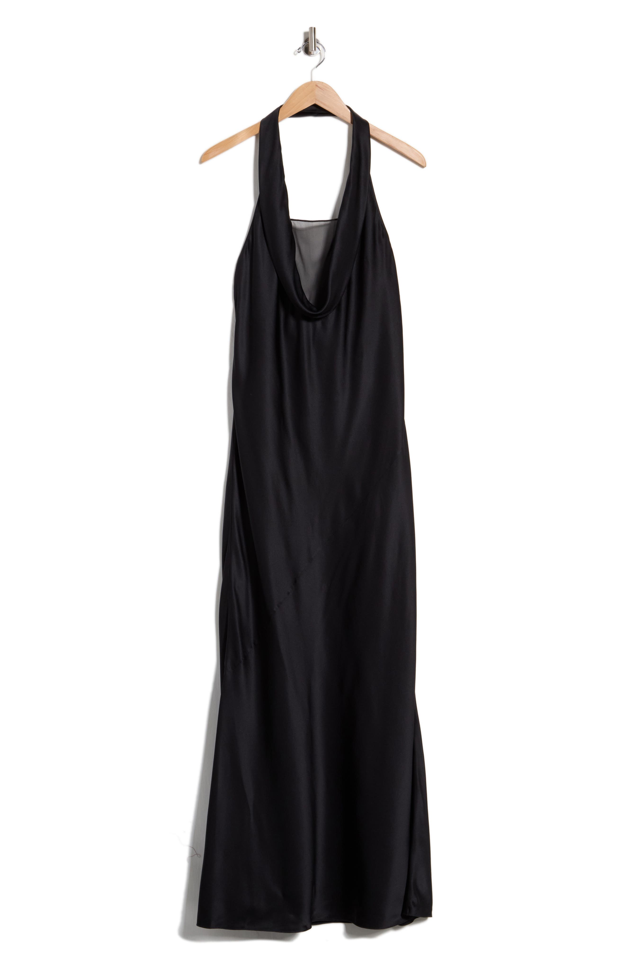 Silk U-Neck Halter Gown