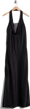 Helmut Lang Silk U-Neck Halter Gown