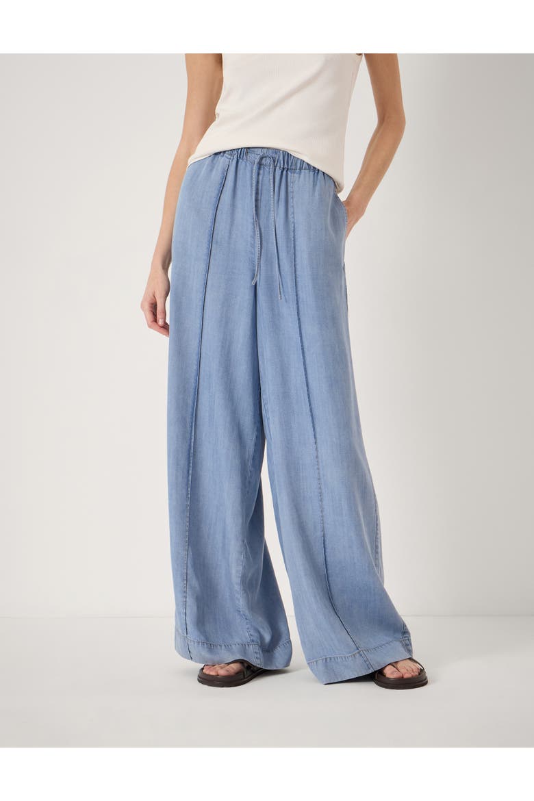 Petunia Chambray Trousers, Main, color, Light Washed Denim