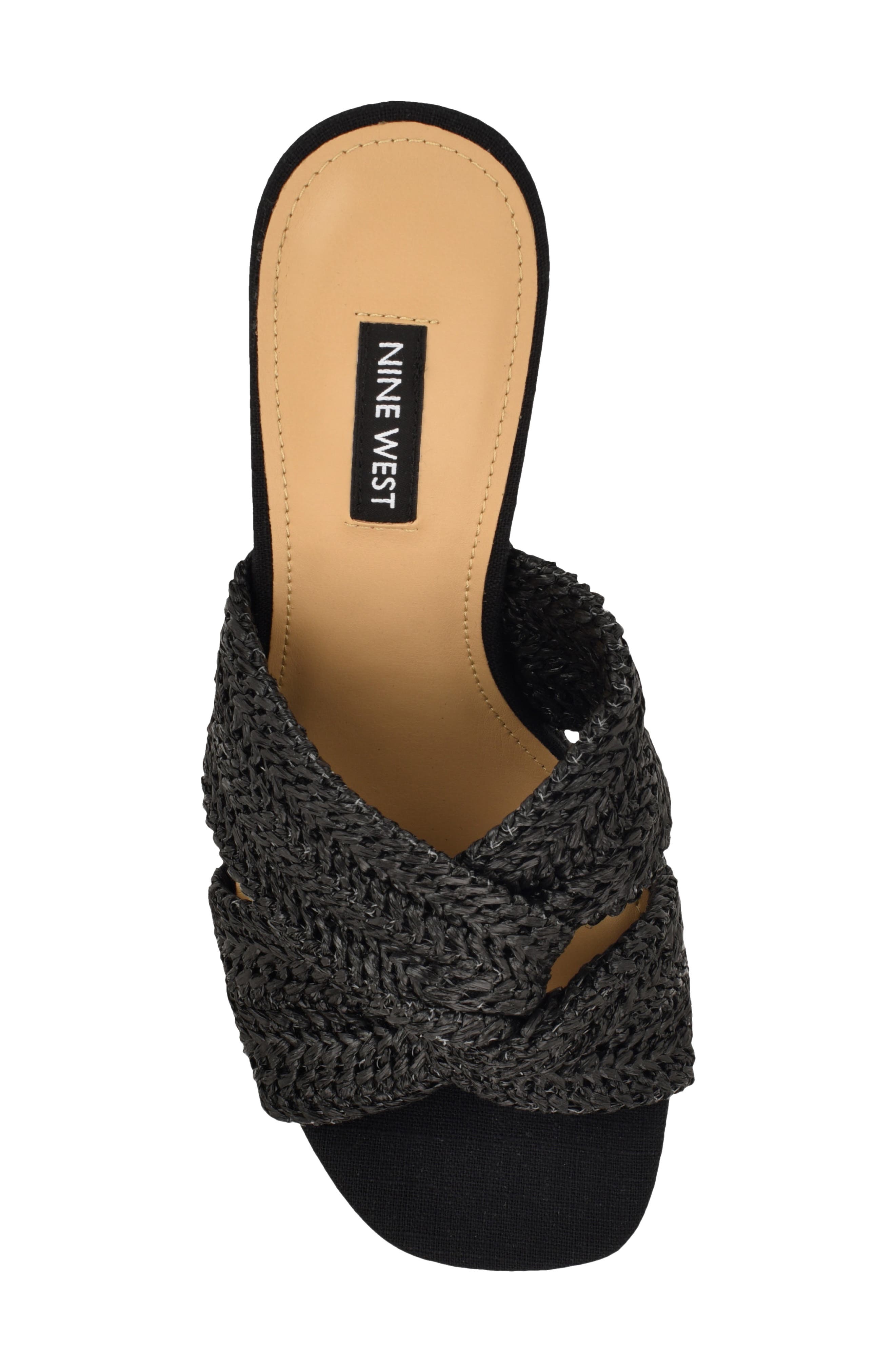 Nine West Nejia Wedge Sandal, Alternate, color, Black