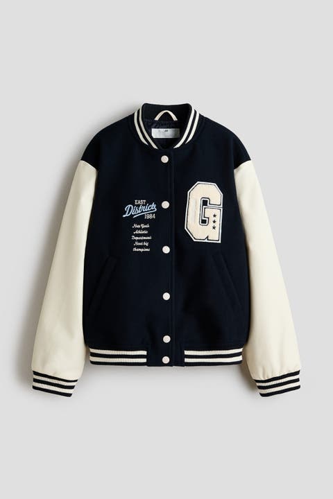 Appliquéd Baseball Jacket
