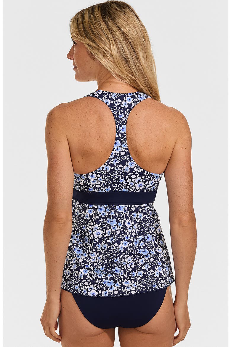 V-Neck Racerback Flutter Tankini, Alternate, color, Navy Meadow Floral