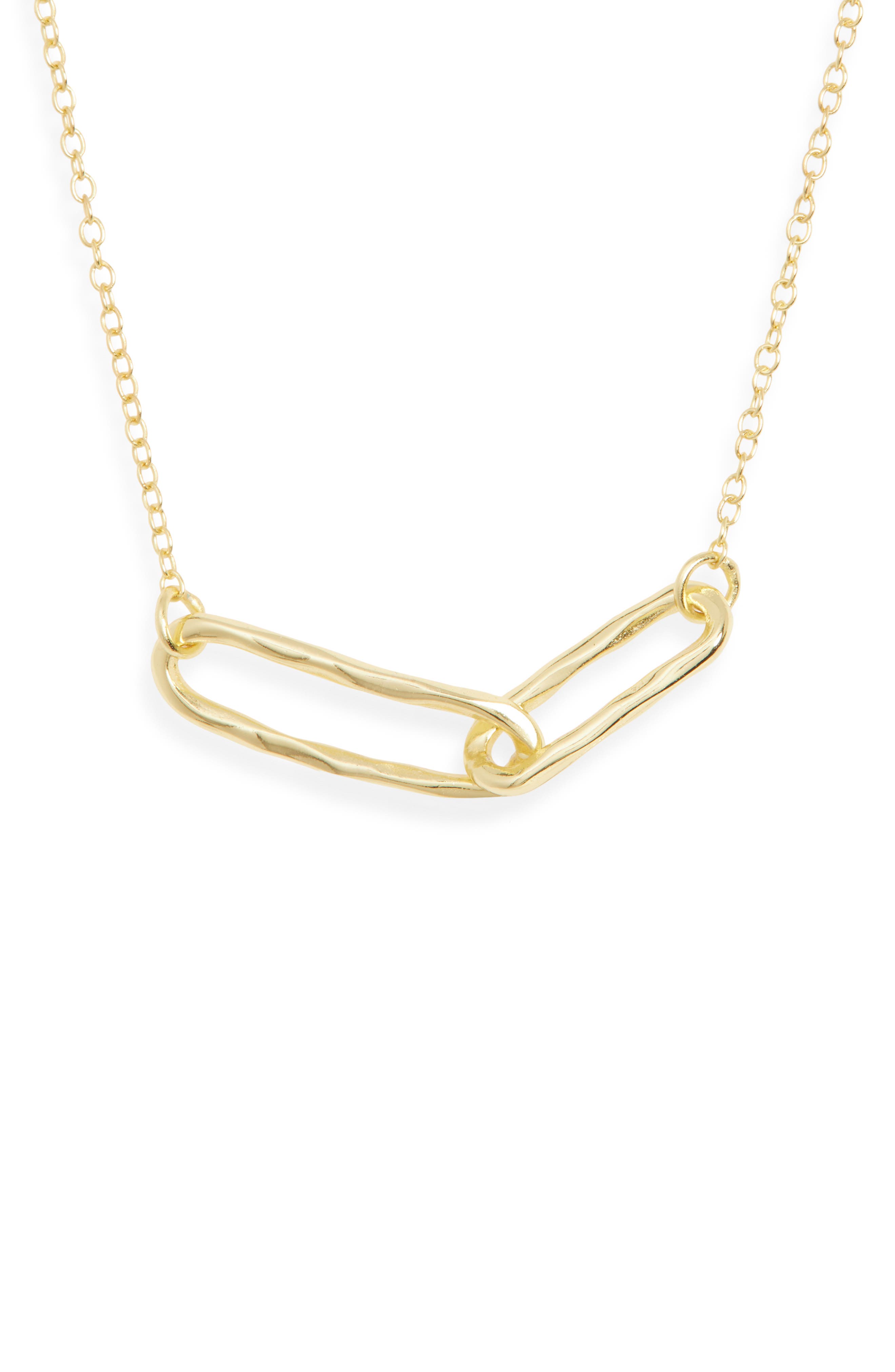 ARGENTO VIVO Paper Clip Link Pendant Neckalce