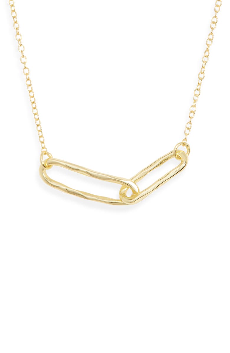 ARGENTO VIVO Paper Clip Link Pendant Neckalce, Main, color, Gold
