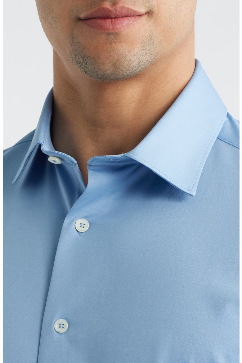 Miles OoohCotton® Solid Short Sleeve Button-Up Shirt, Alternate, color, AIR BLUE