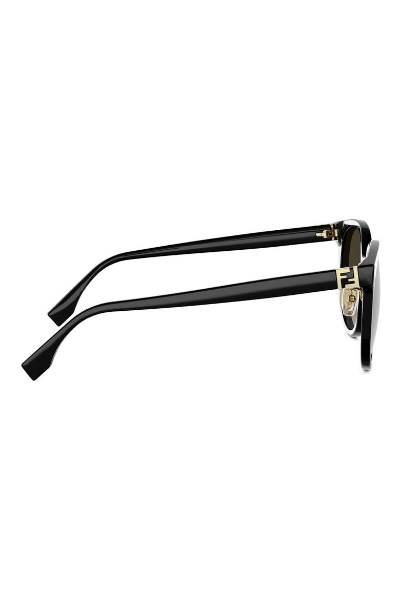 Forever Fendi 55mm Gradient Phantos Sunglasses, Alternate, color, SHINY BLACK / GRADIENT BROWN