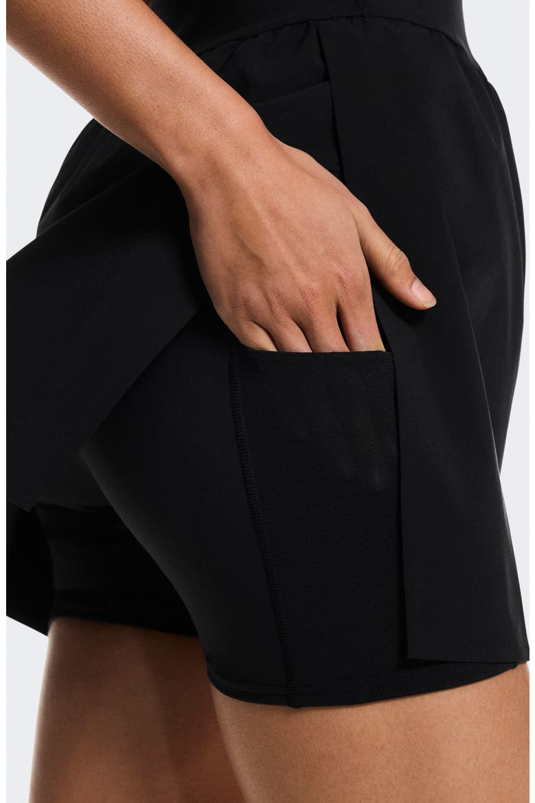 Court Split Performance Dress, Alternate, color, BLACK