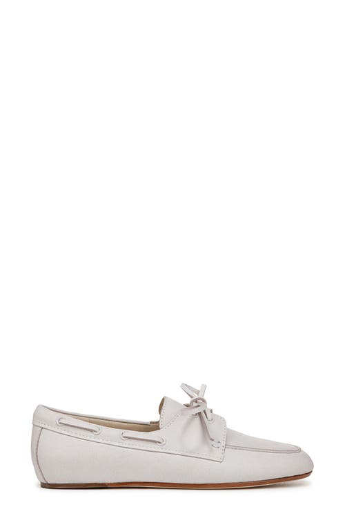 Vince Marin Leather Boat Loafers In White