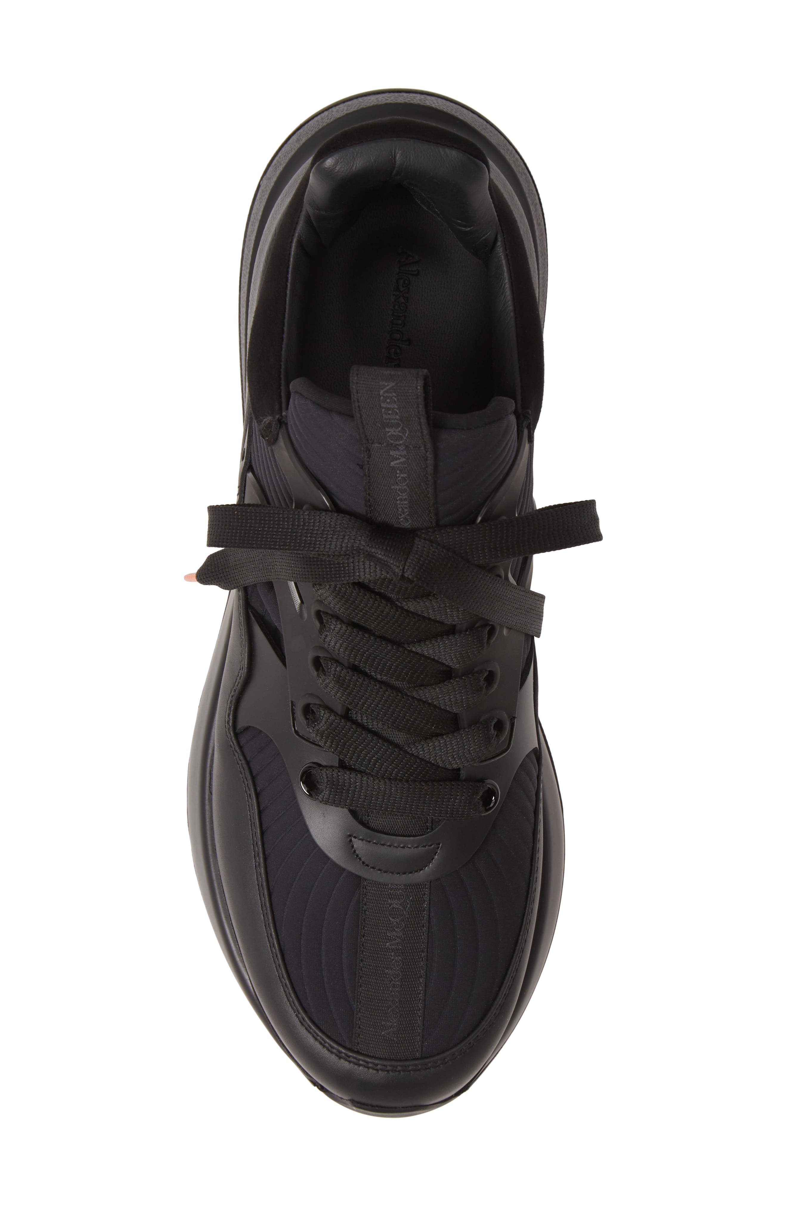McQueen Alexander McQueen Runner Sneaker, Alternate, color, Black/ Black/ Silver