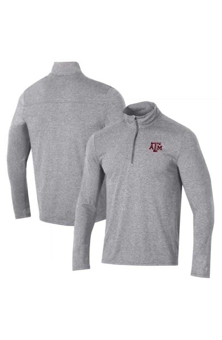 Champion Men's Champion Heathered Gray Texas A&M Aggies Field Day Team Quarter-Zip Jacket, Main, color, 