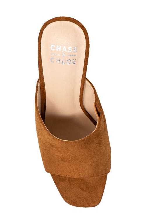 Chase & Chloe Chase And Chloe Open Toe Mule In Brown