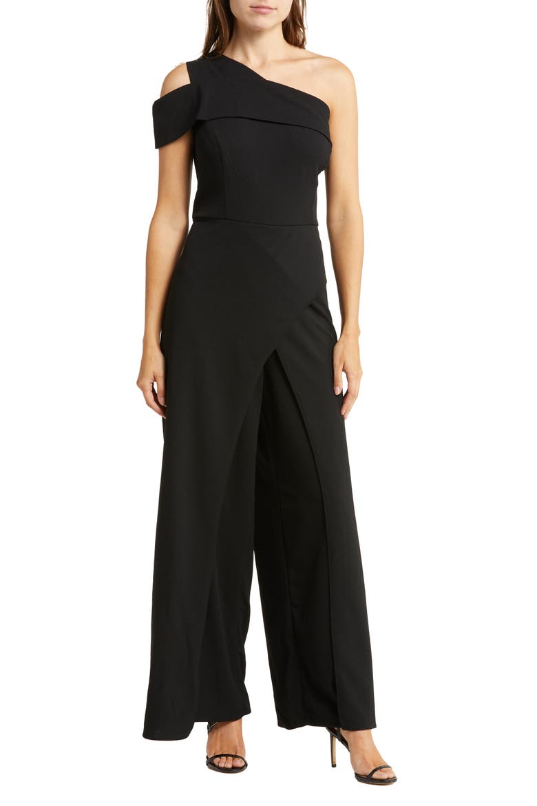 One-Shoulder Jumpsuit, Main, color, BLK