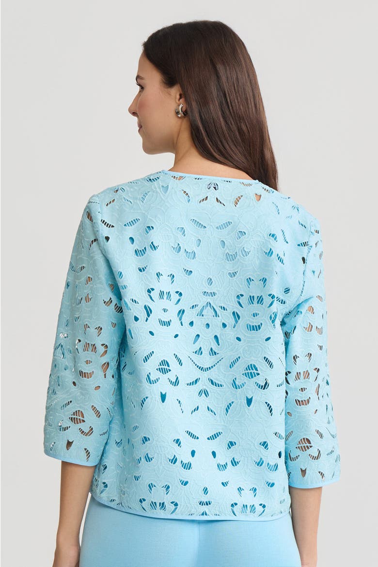 Heritage Embroidered Stitch Woven Topper, Alternate, color, Serene