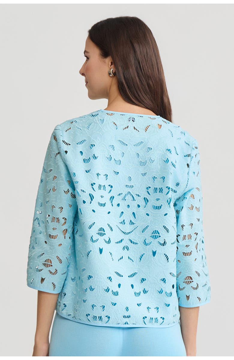 Ming Wang Heritage Embroidered Stitch Woven Topper, Alternate, color, Serene