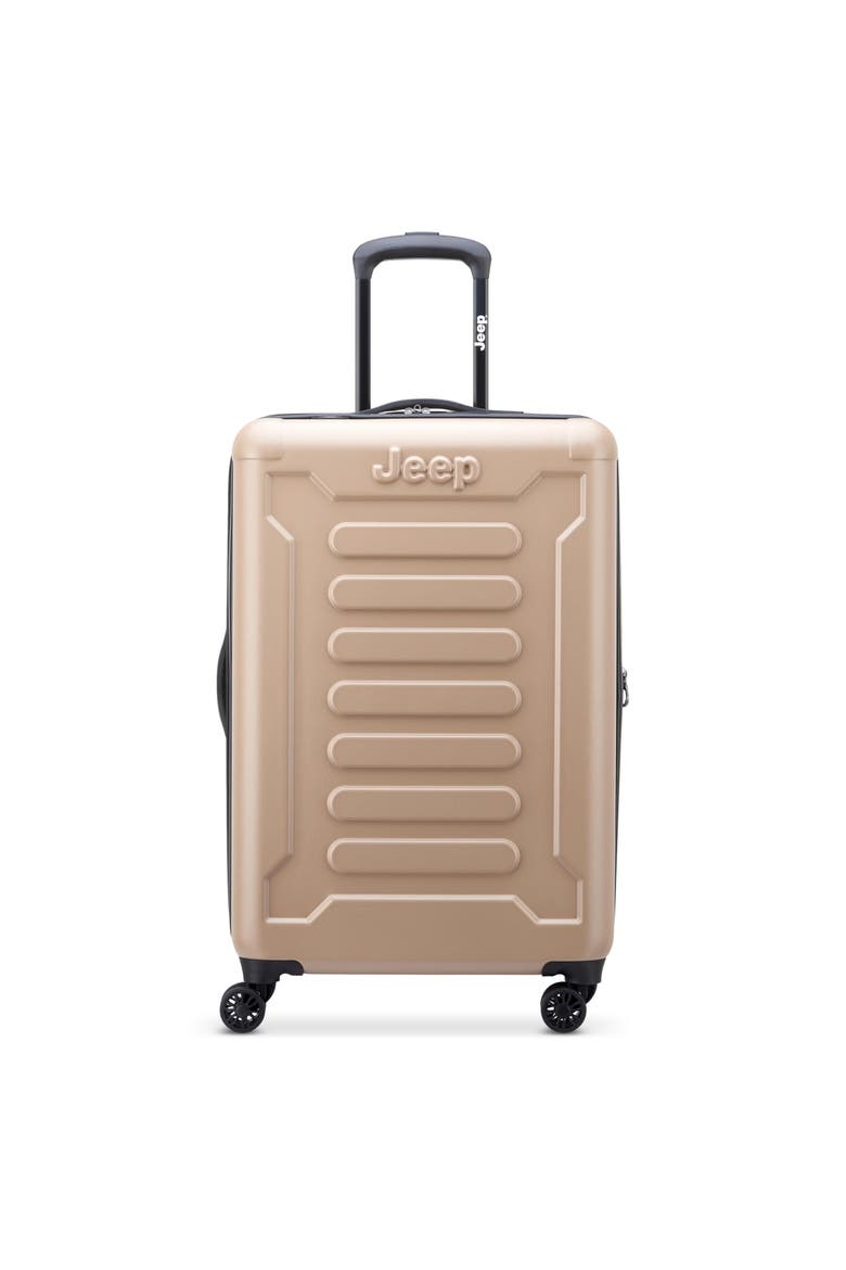 JH004C Checked-Medium 24 Inch Hardside Expandable Luggage with Spinner Wheels, Main, color, Beige