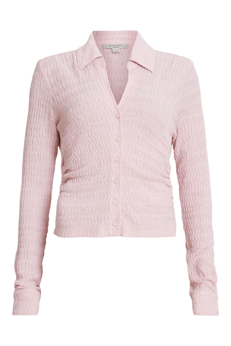 Connie Textured Weave Button-Up Shirt, Alternate, color, SHELL PINK